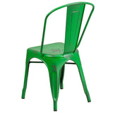 English Elm EE1788 Contemporary Commercial Grade Metal Colorful Restaurant Chair Green EEV-13508
