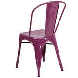 English Elm EE1797 Contemporary Commercial Grade Metal Colorful Restaurant Chair Purple EEV-13580