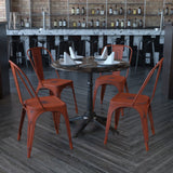 English Elm EE1788 Contemporary Commercial Grade Metal Colorful Restaurant Chair Kelly Red EEV-13511