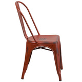 English Elm EE1788 Contemporary Commercial Grade Metal Colorful Restaurant Chair Kelly Red EEV-13511