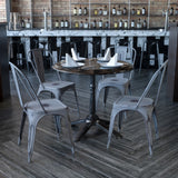 English Elm EE1788 Contemporary Commercial Grade Metal Colorful Restaurant Chair Silver Gray EEV-13512