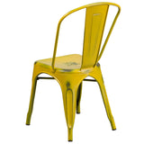 English Elm EE1788 Contemporary Commercial Grade Metal Colorful Restaurant Chair Yellow EEV-13514