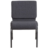 English Elm EE1825 Classic Commercial Grade 21" Church Chair Dark Gray Fabric/Silver Vein Frame EEV-13805