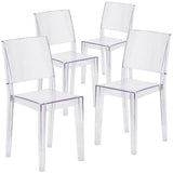 English Elm EE1835 Contemporary Commercial Grade Ghost Chair Clear EEV-13834