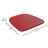 English Elm EE1077 Modern Commercial Grade Colorful Metal Poly Resin Wood Seat - Set of 4 Red EEV-10813