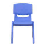 English Elm EE1084 Modern Commercial Grade Plastic Stack Chair - Set of 4 Blue EEV-10832
