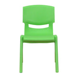 English Elm EE1084 Modern Commercial Grade Plastic Stack Chair - Set of 4 Green EEV-10833