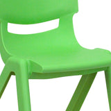 English Elm EE1084 Modern Commercial Grade Plastic Stack Chair - Set of 4 Green EEV-10833