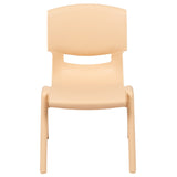 English Elm EE1084 Modern Commercial Grade Plastic Stack Chair - Set of 4 Natural EEV-10834