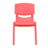 English Elm EE1084 Modern Commercial Grade Plastic Stack Chair - Set of 4 Red EEV-10835
