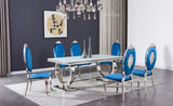 New Classic Furniture Tempest Medallion Back Blue Dining Chair - Set of 2 D617-200-BLU