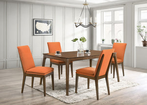 New Classic Furniture Maggie Dining Chair with Terra Cotta Cushion Walnut - Set of 2 D7185B-20-ORG