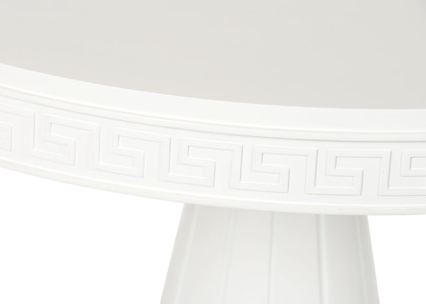 Athena Round Table - Customizable Wooden Table with Greek Key Design for Family Gatherings & Games