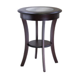 Winsome Wood Cassie Round Accent Table with Glass 40019-WINSOMEWOOD