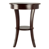 Winsome Wood Cassie Round Accent Table with Glass 40019-WINSOMEWOOD