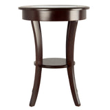 Winsome Wood Cassie Round Accent Table with Glass 40019-WINSOMEWOOD