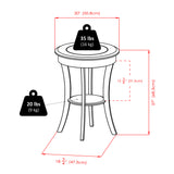 Winsome Wood Cassie Round Accent Table with Glass 40019-WINSOMEWOOD