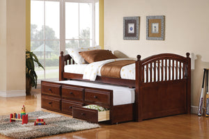 Traditional Captain's Bed with Trundle and Drawers Chestnut