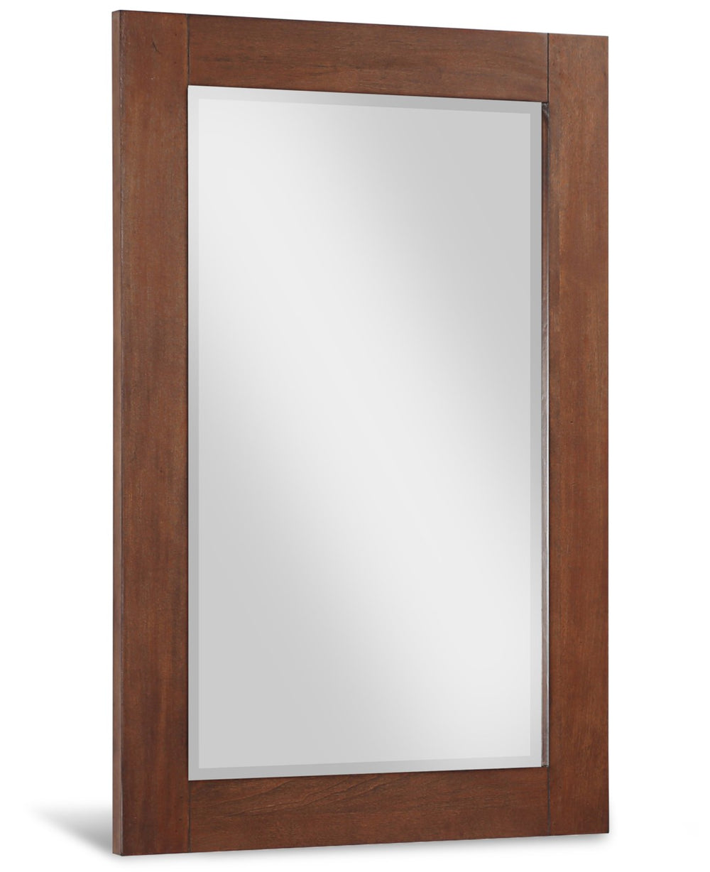 Monad Glass / Birch Veneer / MDF Contemporary Walnut Mirror - 24" W x 1" D x 36" H