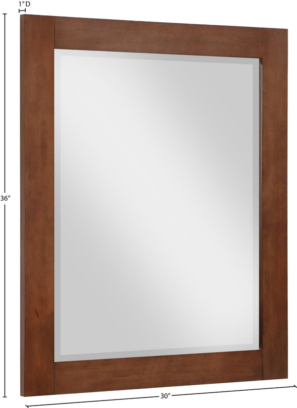 Monad Glass / Birch Veneer / MDF Contemporary Walnut Mirror - 30" W x 1" D x 36" H