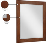 Monad Glass / Birch Veneer / MDF Contemporary Walnut Mirror - 30" W x 1" D x 36" H