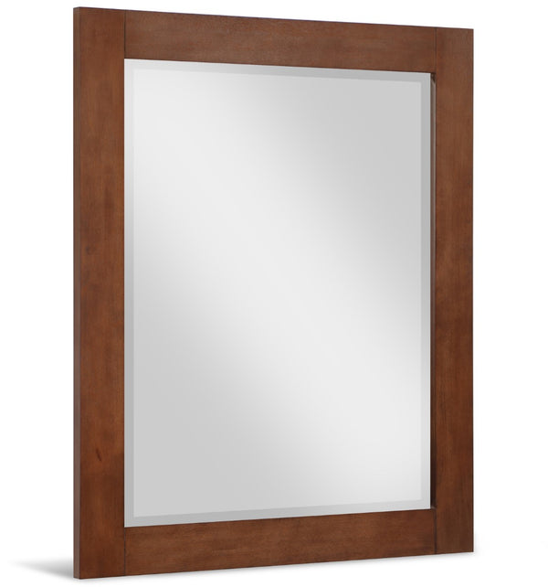 Monad Glass / Birch Veneer / MDF Contemporary Walnut Mirror - 30" W x 1" D x 36" H