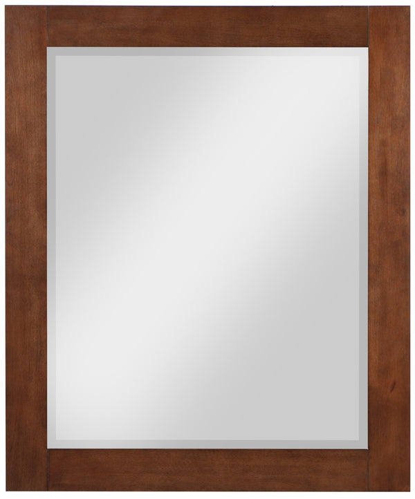 Monad Glass / Birch Veneer / MDF Contemporary Walnut Mirror - 30" W x 1" D x 36" H