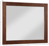 Monad Glass / Birch Veneer / MDF Contemporary Walnut Mirror - 44" W x 1" D x 36" H