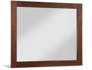 Monad Glass / Birch Veneer / MDF Contemporary Walnut Mirror - 44" W x 1" D x 36" H