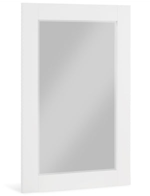 Monad Glass / Birch Veneer / MDF Contemporary White Mirror - 24" W x 1" D x 36" H