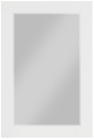 Monad Glass / Birch Veneer / MDF Contemporary White Mirror - 24" W x 1" D x 36" H