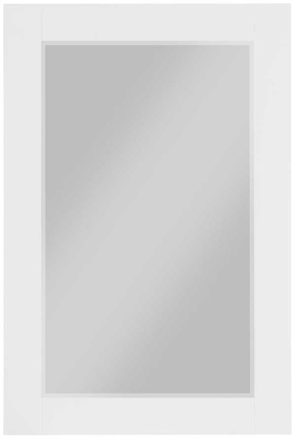 Monad Glass / Birch Veneer / MDF Contemporary White Mirror - 24" W x 1" D x 36" H