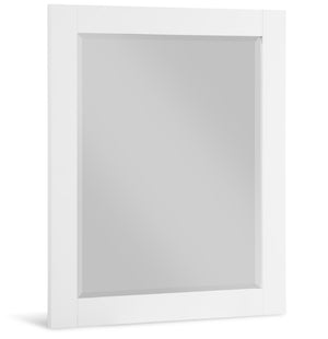 Monad Glass / Birch Veneer / MDF Contemporary White Mirror - 30" W x 1" D x 36" H