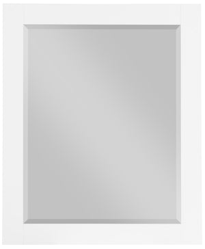 Monad Glass / Birch Veneer / MDF Contemporary White Mirror - 30" W x 1" D x 36" H