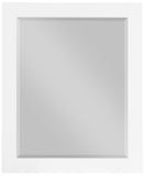 Monad Glass / Birch Veneer / MDF Contemporary White Mirror - 30" W x 1" D x 36" H