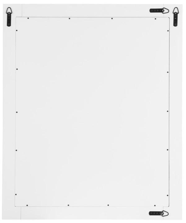 Monad Glass / Birch Veneer / MDF Contemporary White Mirror - 30" W x 1" D x 36" H