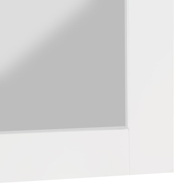 Monad Glass / Birch Veneer / MDF Contemporary White Mirror - 30" W x 1" D x 36" H