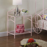 Massi Contemporary 1-shelf Nightstand with Glass Top Powder Pink