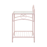 Massi Contemporary 1-shelf Nightstand with Glass Top Powder Pink