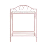 Massi Contemporary 1-shelf Nightstand with Glass Top Powder Pink