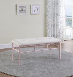 Massi Powder Pink Tufted Upholstered Bench – Stylish Storage & Seating for Teens’ Rooms or Dressings