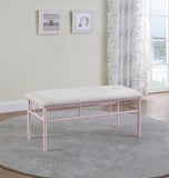 Massi Contemporary Tufted Upholstered Bench Powder Pink