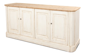 Antique Whitewash Sideboard - 4 Door