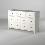 Alpine Furniture Potter 7 Drawer Dresser, White 955-03 White Mahogany Solids & Veneer 57 x 20 x 37