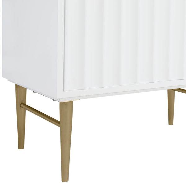 Modernist Quartz / Solid Wood / MDF / Stainless Steel Contemporary White Bathroom Vanity - 30" W x 20" D x 35" H