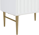 Modernist Quartz / Solid Wood / MDF / Stainless Steel Contemporary White Bathroom Vanity - 30" W x 20" D x 35" H