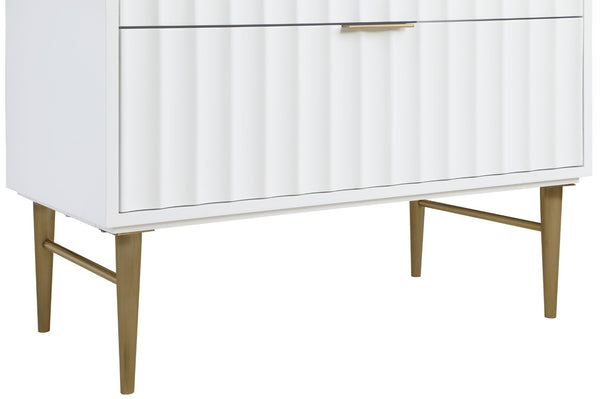 Modernist Quartz / Solid Wood / MDF / Stainless Steel Contemporary White Bathroom Vanity - 36" W x 20" D x 35" H