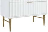 Modernist Quartz / Solid Wood / MDF / Stainless Steel Contemporary White Bathroom Vanity - 36" W x 20" D x 35" H