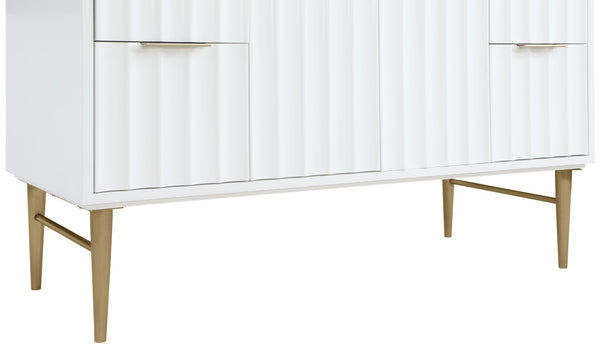 Modernist Quartz / Solid Wood / MDF / Stainless Steel Contemporary White Bathroom Vanity - 48" W x 20" D x 35" H