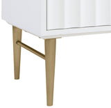 Modernist Quartz / Solid Wood / MDF / Stainless Steel Contemporary White Bathroom Vanity - 48" W x 20" D x 35" H